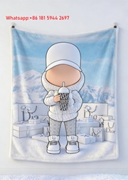 Christian Dior Winter Snow Doll Flannel Sofa Throw Blanket D454